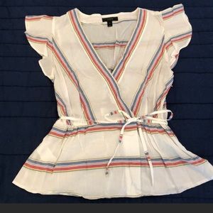 J. Crew rainbow peplum top size 2